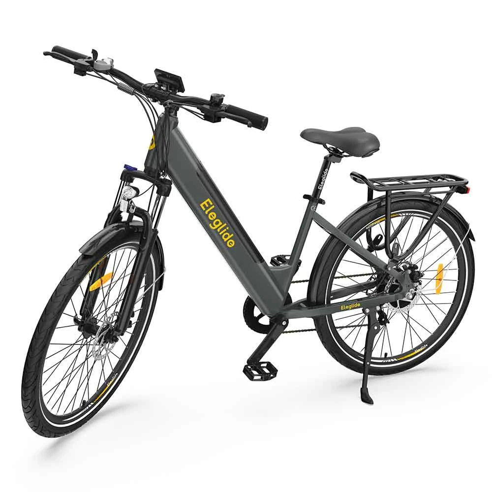 ELEGLIDE T1 STEP-THRU Electric Trekking Bike Trekking E-Bike 27.5 Inch CST Tires 36V 12.5AH Battery 250W Brushless Motor Shimano 7 Gears Max Speed 25Km/h Max Range 100KM Max Load 120KG IPX4 Waterproof Dual Disk Brake - Gray - Image 5