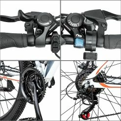FAFREES Hailong One 26 Inch Electric Bike 250W Powerful Motor With 36V 10Ah Lithium-ion Battery SHIMANO 21 Speed - White 9 FAFREES Hailong One 26 Inch Electric Bike 250W Powerful Motor With 36V 10Ah Lithium-ion Battery SHIMANO 21 Speed - White -Zhengbu Shop FAFREES 26 Inch Electric Bike 250W Powerful Motor White 493949 4