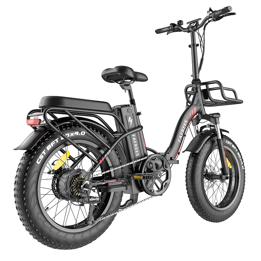 FAFREES F20 Max Electric Bike 20*4.0 Inch Fat Tire 500W Brushless Motor 25Km/h Max Speed Folding Frame E-bike With Removable 48V 18Ah Lithium Battery 140KM Max Range 150KG Load Dual Disc Brakes Shimano 7 Speed Gear - Black 5 FAFREES F20 Max Electric Bike 20*4.0 Inch Fat Tire 500W Brushless Motor 25Km/h Max Speed Folding Frame E-bike With Removable 48V 18Ah Lithium Battery 140KM Max Range 150KG Load Dual Disc Brakes Shimano 7 Speed Gear - Black - Image 5