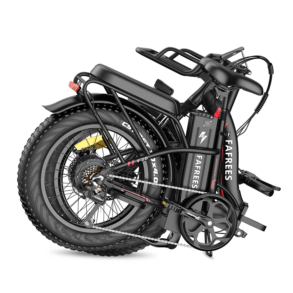 FAFREES F20 Max Electric Bike 20*4.0 Inch Fat Tire 500W Brushless Motor 25Km/h Max Speed Folding Frame E-bike With Removable 48V 18Ah Lithium Battery 140KM Max Range 150KG Load Dual Disc Brakes Shimano 7 Speed Gear - Black 6 FAFREES F20 Max Electric Bike 20*4.0 Inch Fat Tire 500W Brushless Motor 25Km/h Max Speed Folding Frame E-bike With Removable 48V 18Ah Lithium Battery 140KM Max Range 150KG Load Dual Disc Brakes Shimano 7 Speed Gear - Black - Image 6
