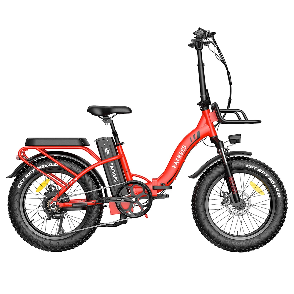 FAFREES F20 Max Electric Bike 20*4.0 Inch Fat Tire 500W Brushless Motor 25Km/h Max Speed Folding Frame E-bike With Removable 48V 18Ah Lithium Battery 140KM Max Range 150KG Load Dual Disc Brakes Shimano 7 Speed Gear - Red 2 FAFREES F20 Max Electric Bike 20*4.0 Inch Fat Tire 500W Brushless Motor 25Km/h Max Speed Folding Frame E-bike With Removable 48V 18Ah Lithium Battery 140KM Max Range 150KG Load Dual Disc Brakes Shimano 7 Speed Gear - Red - Image 2