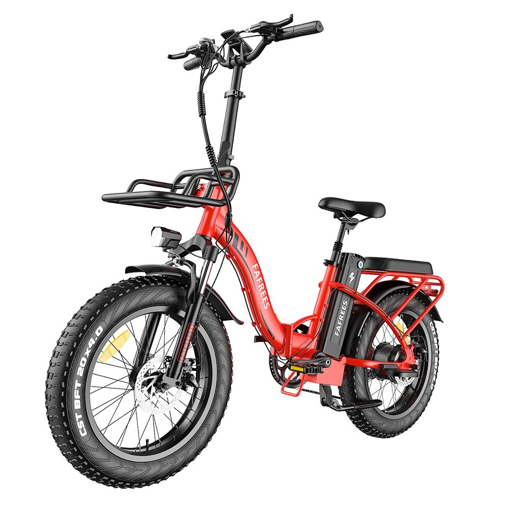 FAFREES F20 Max Electric Bike 20*4.0 Inch Fat Tire 500W Brushless Motor 25Km/h Max Speed Folding Frame E-bike With Removable 48V 18Ah Lithium Battery 140KM Max Range 150KG Load Dual Disc Brakes Shimano 7 Speed Gear - Red 1 FAFREES F20 Max Electric Bike 20*4.0 Inch Fat Tire 500W Brushless Motor 25Km/h Max Speed Folding Frame E-bike With Removable 48V 18Ah Lithium Battery 140KM Max Range 150KG Load Dual Disc Brakes Shimano 7 Speed Gear - Red