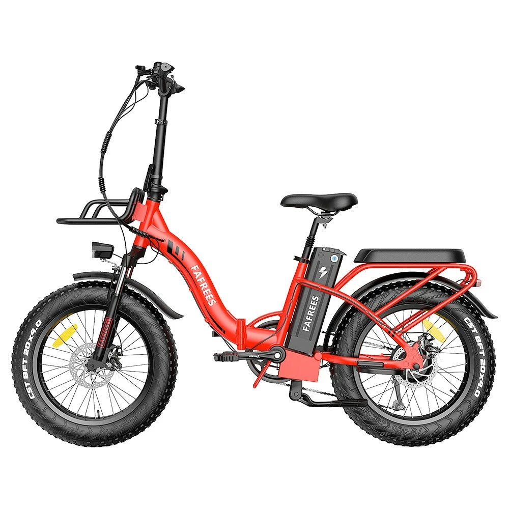FAFREES F20 Max Electric Bike 20*4.0 Inch Fat Tire 500W Brushless Motor 25Km/h Speed Removable 48V 22.5Ah Lithium Battery Front & Rear Disc Brakes Shimano 7-Speed Gear 150KG Max Speed Folding E-bike With Footrest - Red 1 FAFREES F20 Max Electric Bike 20*4.0 Inch Fat Tire 500W Brushless Motor 25Km/h Speed Removable 48V 22.5Ah Lithium Battery Front & Rear Disc Brakes Shimano 7-Speed Gear 150KG Max Speed Folding E-bike With Footrest - Red