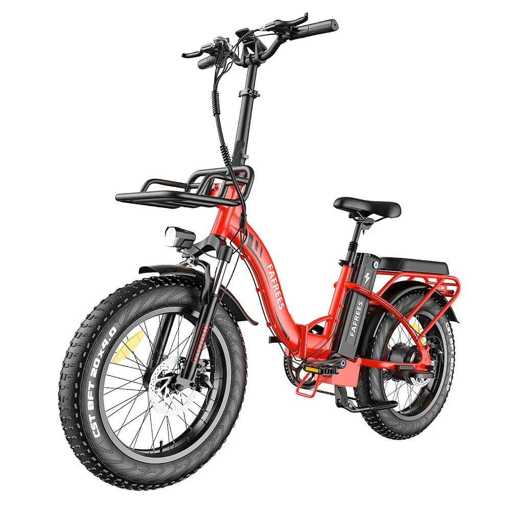 FAFREES F20 Max Electric Bike 20*4.0 Inch Fat Tire 500W Brushless Motor 25Km/h Speed Removable 48V 22.5Ah Lithium Battery Front & Rear Disc Brakes Shimano 7-Speed Gear 150KG Max Speed Folding E-bike With Footrest - Red 4 FAFREES F20 Max Electric Bike 20*4.0 Inch Fat Tire 500W Brushless Motor 25Km/h Speed Removable 48V 22.5Ah Lithium Battery Front & Rear Disc Brakes Shimano 7-Speed Gear 150KG Max Speed Folding E-bike With Footrest - Red - Image 4