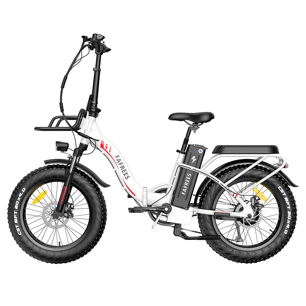 FAFREES F20 Max Electric Bike 20*4.0 Inch Fat Tire 500W Brushless Motor 25Km/h Max Speed Folding Frame E-bike With Removable 48V 18Ah Lithium Battery 140KM Max Range 150KG Load Dual Disc Brakes Shimano 7 Speed Gear - White 3 FAFREES F20 Max Electric Bike 20*4.0 Inch Fat Tire 500W Brushless Motor 25Km/h Max Speed Folding Frame E-bike With Removable 48V 18Ah Lithium Battery 140KM Max Range 150KG Load Dual Disc Brakes Shimano 7 Speed Gear - White - Image 3