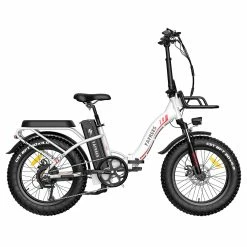 Alternative view of FAFREES F20 Max Electric Bike 20*4.0 Inch Fat Tire 500W Brushless Motor 25Km/h Speed Removable 48V 22.5Ah Lithium Battery Front & Rear Disc Brakes Shimano 7-Speed Gear 150KG Max Speed Folding E-bike With Footrest - White