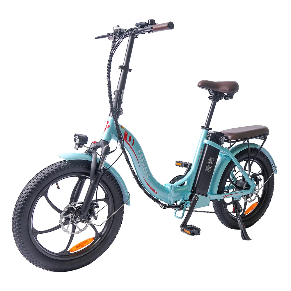 FAFREES F20 Pro Electric Bike 20*3.0 Inch Fat Tire 250W Brushless Motor 25Km/h Max Speed 7-Speed Gears With Removable 36V 18AH Lithium Battery 150KM Max Range Double Disc Brake Folding Frame E-bike - Blue 3 FAFREES F20 Pro Electric Bike 20*3.0 Inch Fat Tire 250W Brushless Motor 25Km/h Max Speed 7-Speed Gears With Removable 36V 18AH Lithium Battery 150KM Max Range Double Disc Brake Folding Frame E-bike - Blue - Image 3