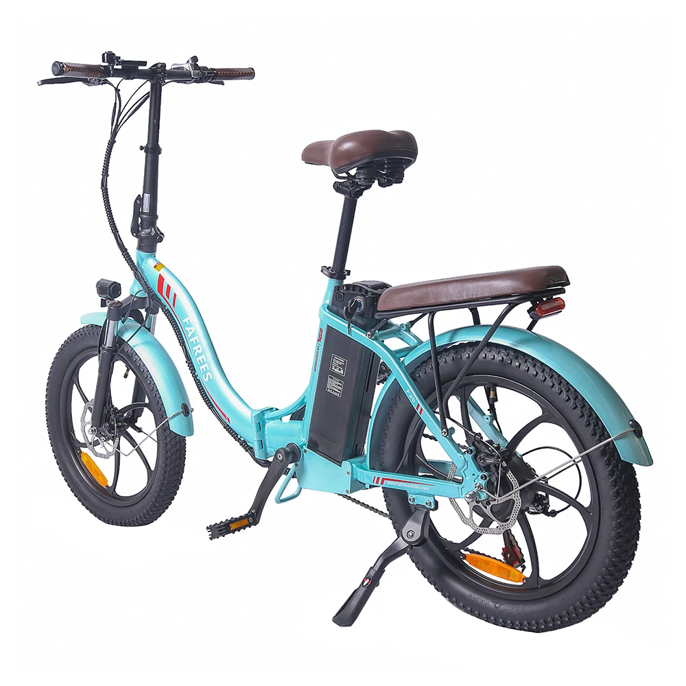 FAFREES F20 Pro Electric Bike 20*3.0 Inch Fat Tire 250W Brushless Motor 25Km/h Max Speed 7-Speed Gears With Removable 36V 18AH Lithium Battery 150KM Max Range Double Disc Brake Folding Frame E-bike - Blue 5 FAFREES F20 Pro Electric Bike 20*3.0 Inch Fat Tire 250W Brushless Motor 25Km/h Max Speed 7-Speed Gears With Removable 36V 18AH Lithium Battery 150KM Max Range Double Disc Brake Folding Frame E-bike - Blue - Image 5