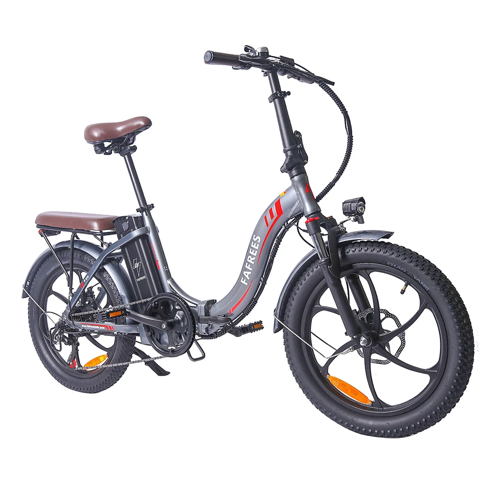 FAFREES F20 Pro Electric Bike 20*3.0 Inch Fat Tire 250W Brushless Motor 25Km/h Max Speed 7-Speed Gears With Removable 36V 18AH Lithium Battery 150KM Max Range Double Disc Brake Folding Frame E-bike - Gray 4 FAFREES F20 Pro Electric Bike 20*3.0 Inch Fat Tire 250W Brushless Motor 25Km/h Max Speed 7-Speed Gears With Removable 36V 18AH Lithium Battery 150KM Max Range Double Disc Brake Folding Frame E-bike - Gray - Image 4