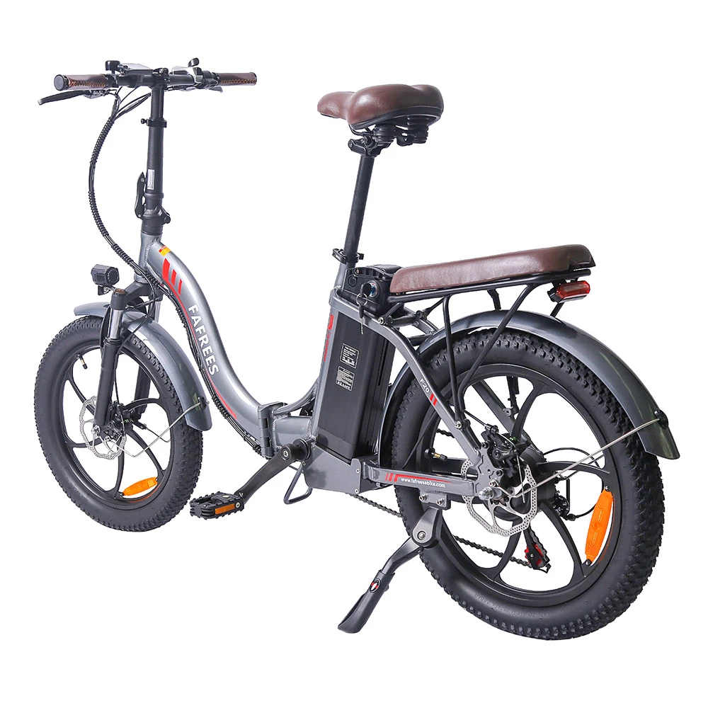 FAFREES F20 Pro Electric Bike 20*3.0 Inch Fat Tire 250W Brushless Motor 25Km/h Max Speed 7-Speed Gears With Removable 36V 18AH Lithium Battery 150KM Max Range Double Disc Brake Folding Frame E-bike - Gray 5 FAFREES F20 Pro Electric Bike 20*3.0 Inch Fat Tire 250W Brushless Motor 25Km/h Max Speed 7-Speed Gears With Removable 36V 18AH Lithium Battery 150KM Max Range Double Disc Brake Folding Frame E-bike - Gray - Image 5