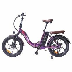 Alternative view of FAFREES F20 Pro Electric Bike 20*3.0 Inch Fat Tire 250W Brushless Motor 25Km/h Max Speed 7-Speed Gears With Removable 36V 18AH Lithium Battery 150KM Max Range Double Disc Brake Folding Frame E-bike - Purple