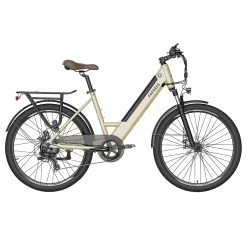 Alternative view of FAFREES F26 Pro City E-Bike 26 Inch Step-through Electric Bicycle 25Km/h 250W Motor 36V 10Ah Embedded Removable Battery Shimano 7 Speed Dual Disc Brakes APP Connect - Golden