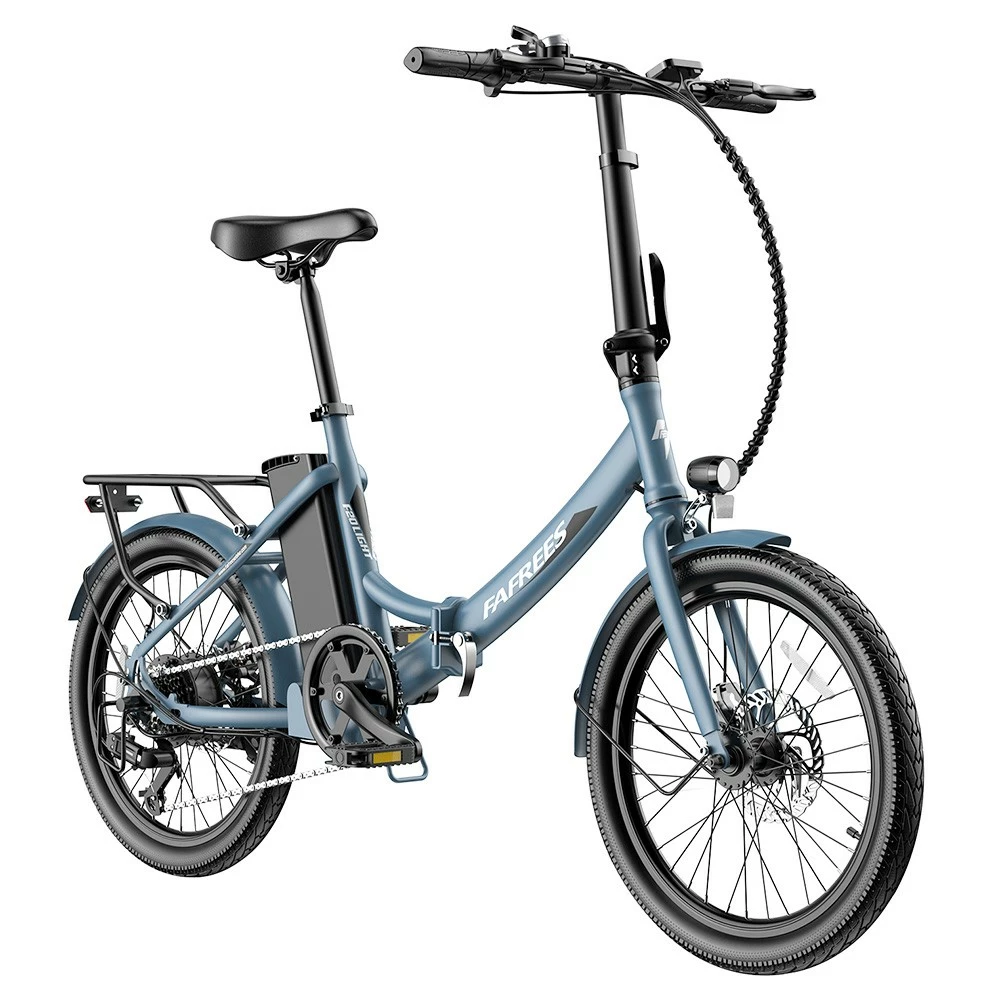 FAFREES F20 Light Folding City E-bike 20*1.95 Inch Tire 36V 250W Motor 25Km/h Max Speed 14.5Ah Battery Shimano 7-Speed Gear IPX4 Waterproof - Blue 4 FAFREES F20 Light Folding City E-bike 20*1.95 Inch Tire 36V 250W Motor 25Km/h Max Speed 14.5Ah Battery Shimano 7-Speed Gear IPX4 Waterproof - Blue - Image 4