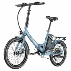 FAFREES F20 Light Folding City E-bike 20*1.95 Inch Tire 36V 250W Motor 25Km/h Max Speed 14.5Ah Battery Shimano 7-Speed Gear IPX4 Waterproof - Blue