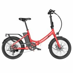 FAFREES F20 Light Folding City E-bike 20*1.95 Inch Tire 36V 250W Motor 25Km/h Max Speed 14.5Ah Battery Shimano 7-Speed Gear IPX4 Waterproof - Red