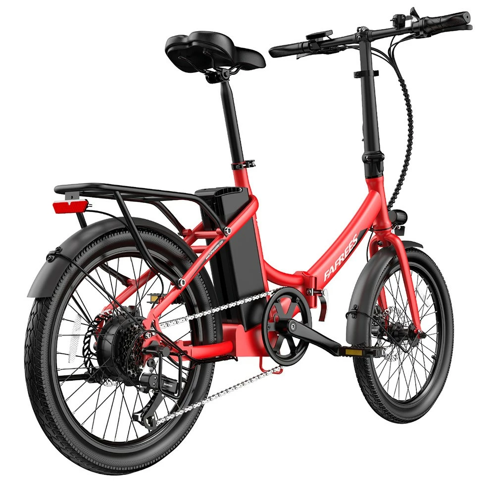 FAFREES F20 Light Folding City E-bike 20*1.95 Inch Tire 36V 250W Motor 25Km/h Max Speed 14.5Ah Battery Shimano 7-Speed Gear IPX4 Waterproof - Red 5 FAFREES F20 Light Folding City E-bike 20*1.95 Inch Tire 36V 250W Motor 25Km/h Max Speed 14.5Ah Battery Shimano 7-Speed Gear IPX4 Waterproof - Red - Image 5