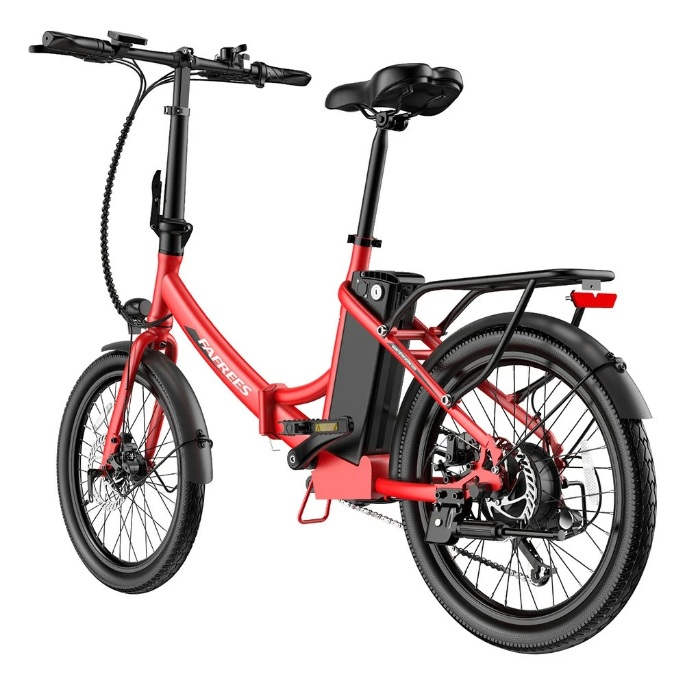 FAFREES F20 Light Folding City E-bike 20*1.95 Inch Tire 36V 250W Motor 25Km/h Max Speed 14.5Ah Battery Shimano 7-Speed Gear IPX4 Waterproof - Red 6 FAFREES F20 Light Folding City E-bike 20*1.95 Inch Tire 36V 250W Motor 25Km/h Max Speed 14.5Ah Battery Shimano 7-Speed Gear IPX4 Waterproof - Red - Image 6