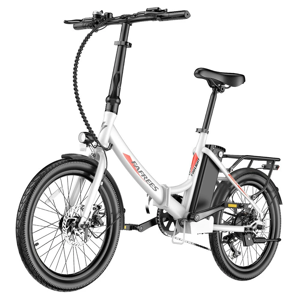 FAFREES F20 Light Folding City E-bike 20*1.95 Inch Tire 36V 250W Motor 25Km/h Max Speed 14.5Ah Battery Shimano 7-Speed Gear IPX4 Waterproof - White 4 FAFREES F20 Light Folding City E-bike 20*1.95 Inch Tire 36V 250W Motor 25Km/h Max Speed 14.5Ah Battery Shimano 7-Speed Gear IPX4 Waterproof - White - Image 4
