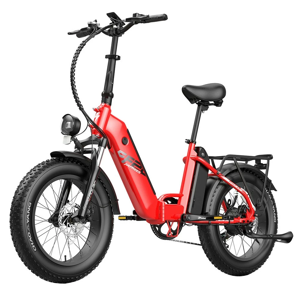 FAFREES FF20 Polar Electric Bike 48V 500W Motor 40Km/h Max Speed Dual 10.4Ah Batteries For 150KM Range 20*4.0 Inch CHAOYANG Fat Tire Double Disc Brakes Shimano 7-Speed Gear LCD Color Display - Red - Image 4