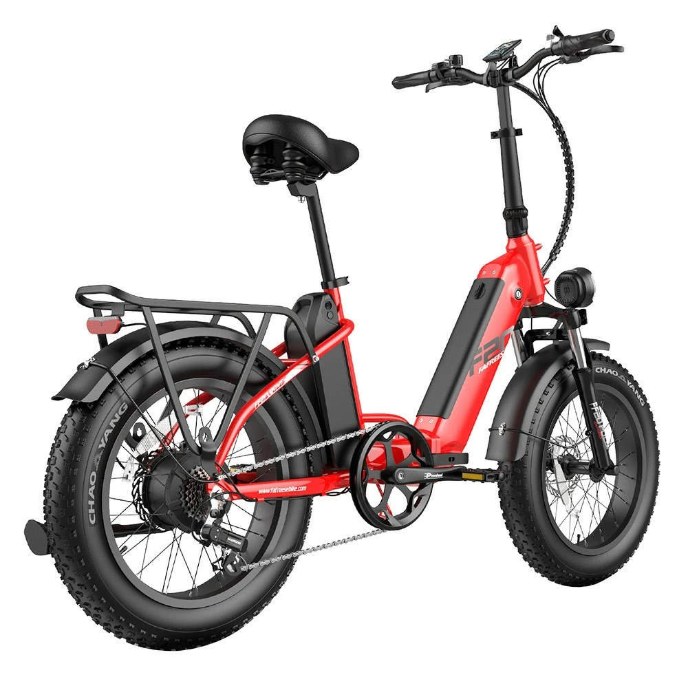FAFREES FF20 Polar Electric Bike 48V 500W Motor 40Km/h Max Speed Dual 10.4Ah Batteries For 150KM Range 20*4.0 Inch CHAOYANG Fat Tire Double Disc Brakes Shimano 7-Speed Gear LCD Color Display - Red - Image 5