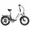 FAFREES FF20 Polar Electric Bike 48V 500W Motor 40Km/h Max Speed Dual 10.4Ah Batteries For 150KM Range 20*4.0 Inch CHAOYANG Fat Tire Double Disc Brakes Shimano 7-Speed Gear LCD Color Display - White