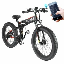 FAFREES FF91 Electric Folding Mountain Bike 26*4.0 Inch Fat Tire 1000W Motor 35Km/h Max Speed 48V 10Ah Battery Shimano 21 Speed 90KM Max Range Dual Disc Brake APP Control