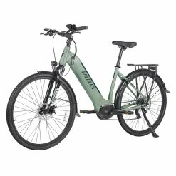 FAFREES FM9 City Electric Bike KENDA 700C*45C Tire 250W Bafang Mid-Drive Motor 25Km/h Max Speed 36V 15Ah Battery 100KM Range SHIMANO 7-Speed TEKTRO Mechanical Disc Brakes - Green