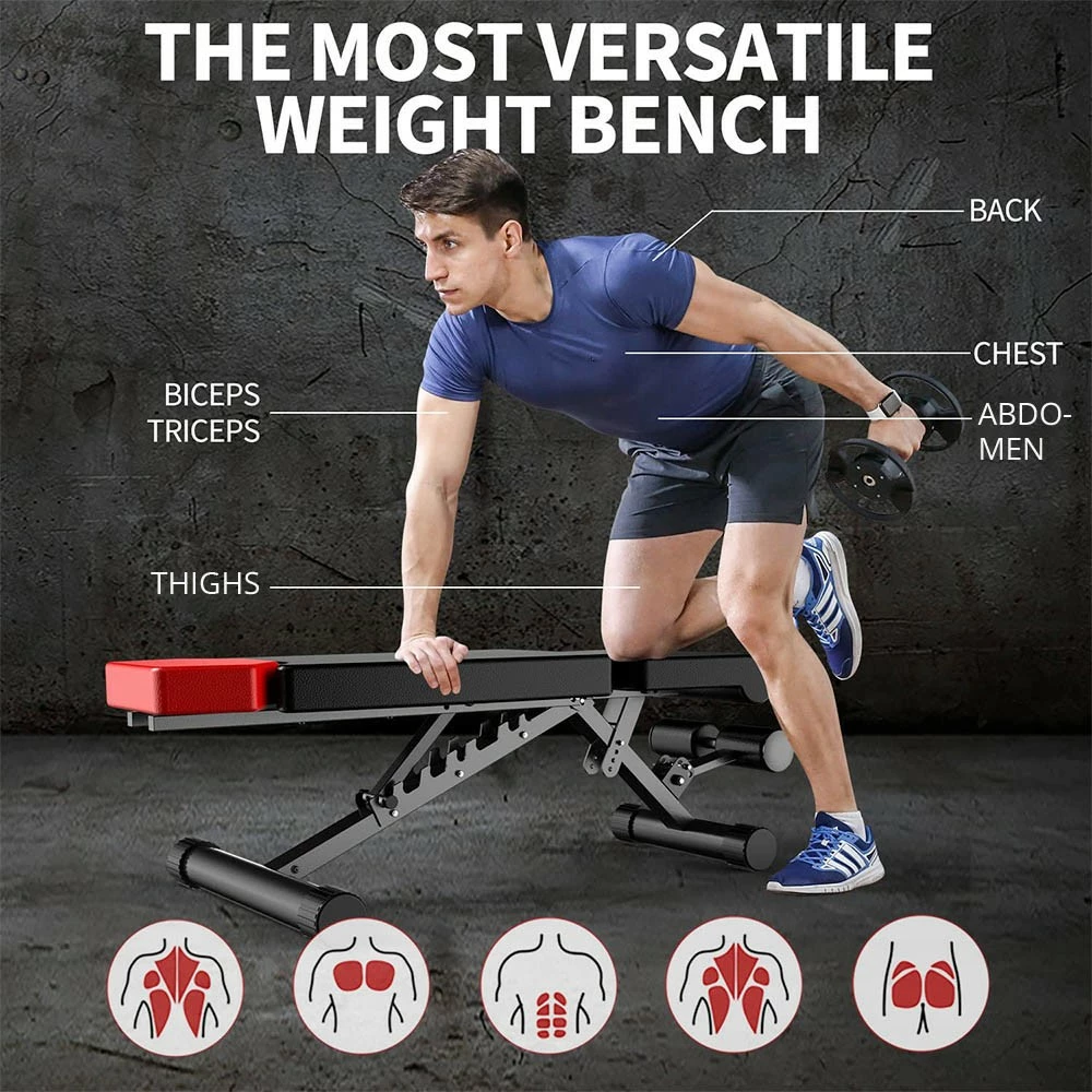 Finer Form 5-in-1 Weight Bench, 660lbs Weight Limit Adjustable Foldable Training Equipment For Bench Press, Strength Training, Full Body Workout - Image 2