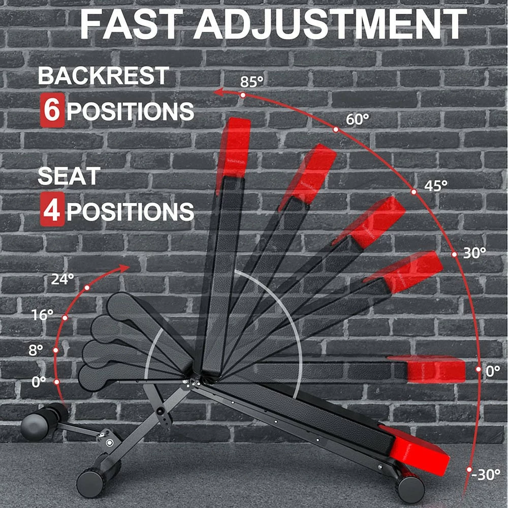 Finer Form 5-in-1 Weight Bench, 660lbs Weight Limit Adjustable Foldable Training Equipment For Bench Press, Strength Training, Full Body Workout - Image 3