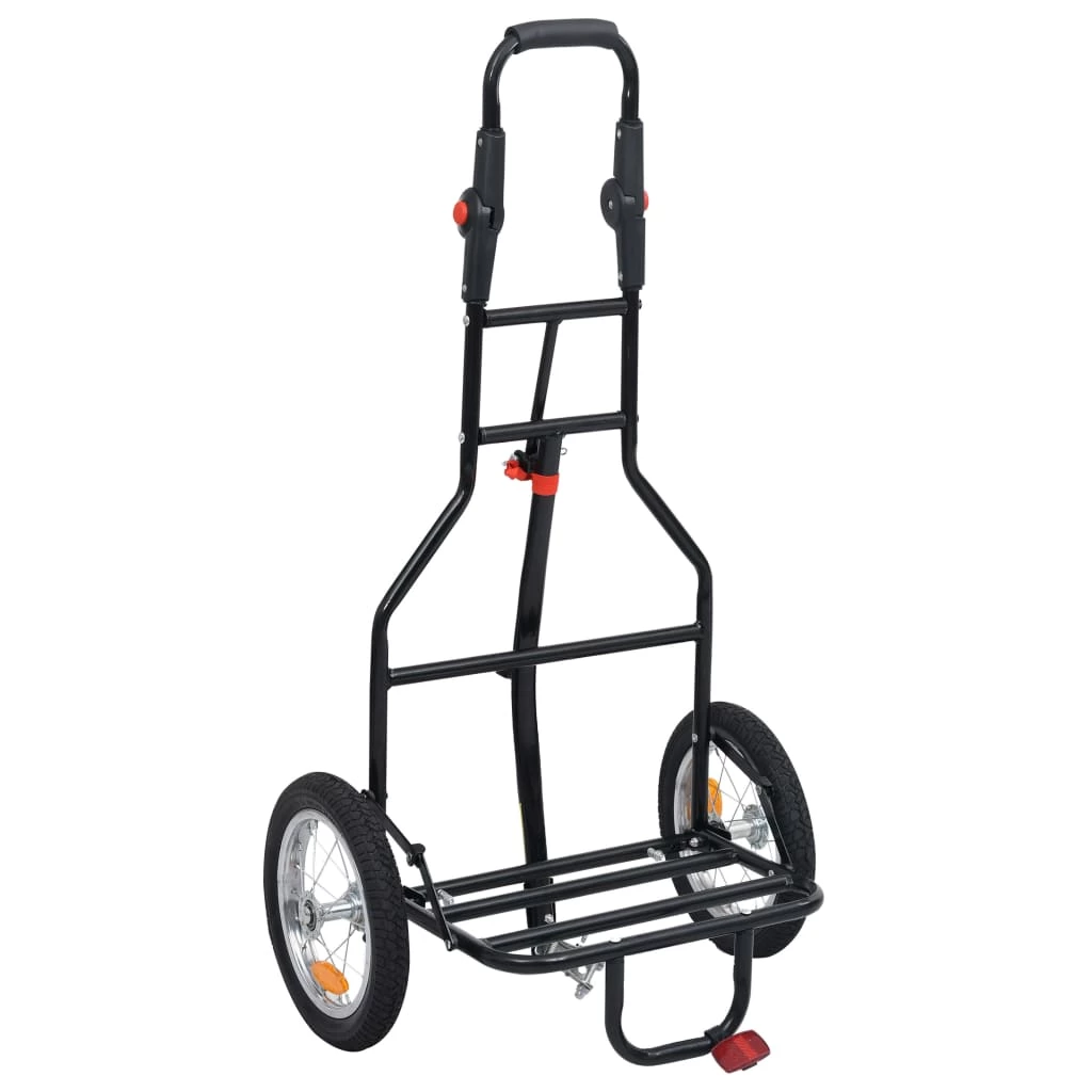 Folding Cargo Bike Trailer With Grocery Bag Blue And Black - Image 6