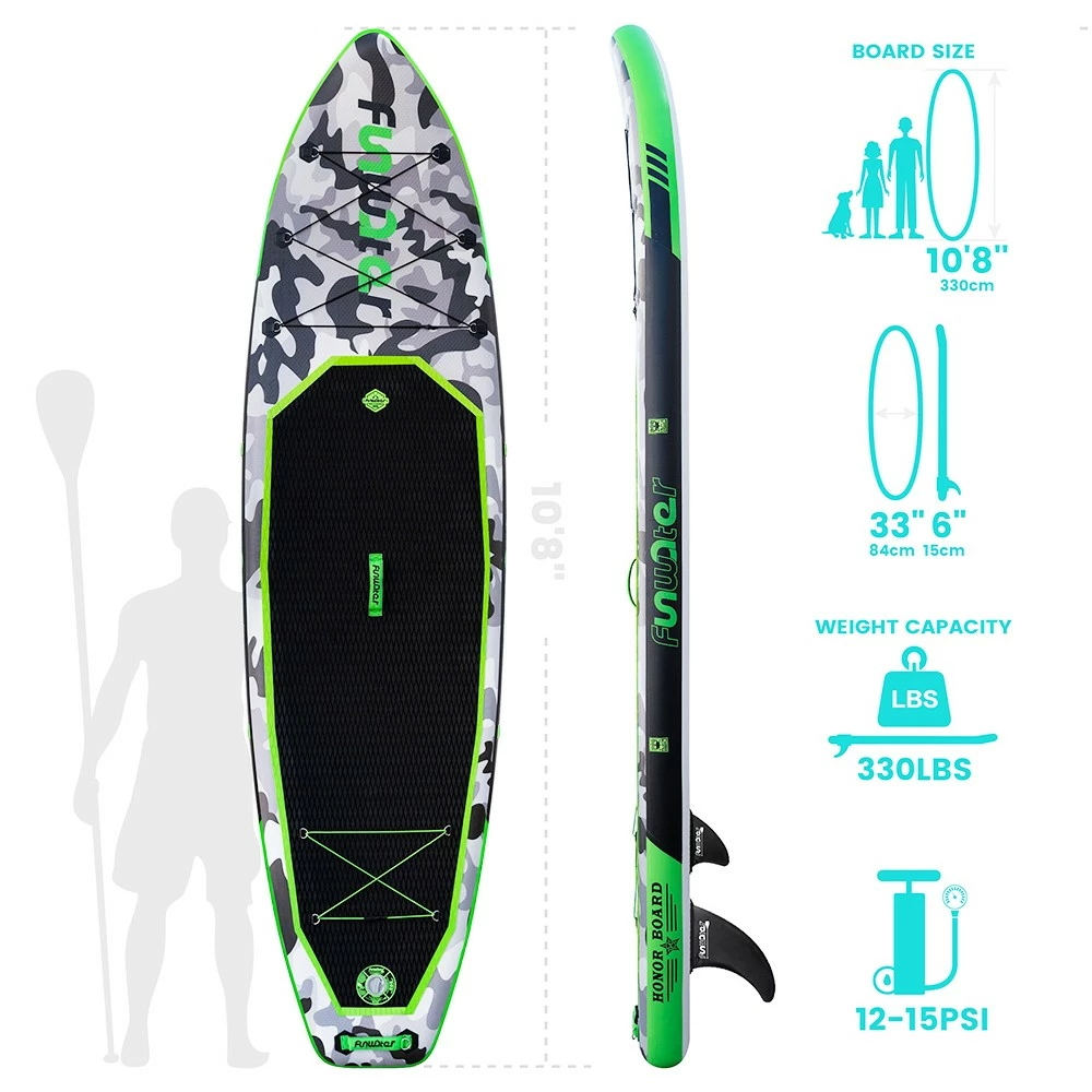 FunWater SUPFW10A HONOR Inflatable Stand Up Paddle Board 10.8'' Long 33' Wide 6' Thick 2 FunWater SUPFW10A HONOR Inflatable Stand Up Paddle Board 10.8'' Long 33' Wide 6' Thick - Image 2