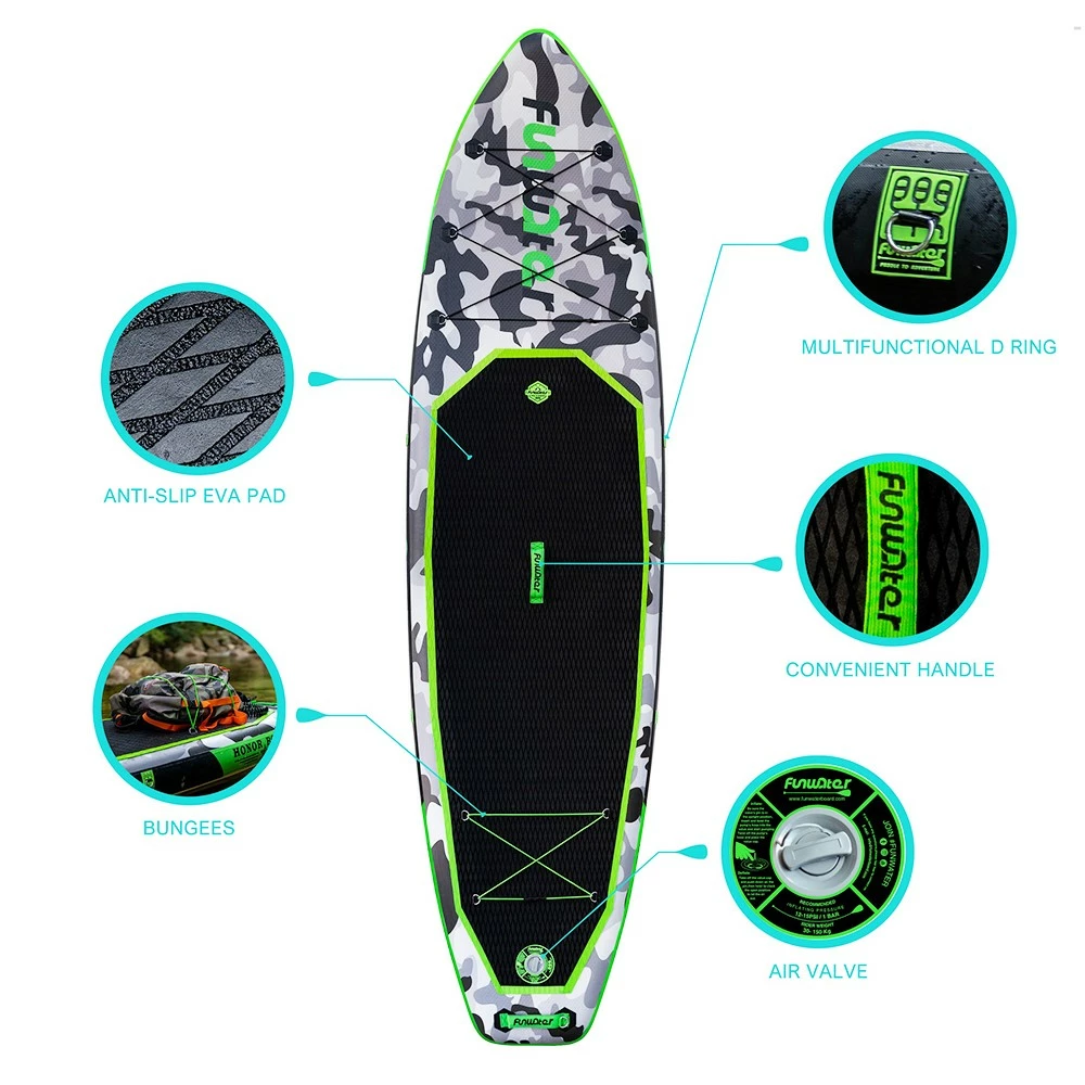 FunWater SUPFW10A HONOR Inflatable Stand Up Paddle Board 10.8'' Long 33' Wide 6' Thick 4 FunWater SUPFW10A HONOR Inflatable Stand Up Paddle Board 10.8'' Long 33' Wide 6' Thick - Image 4