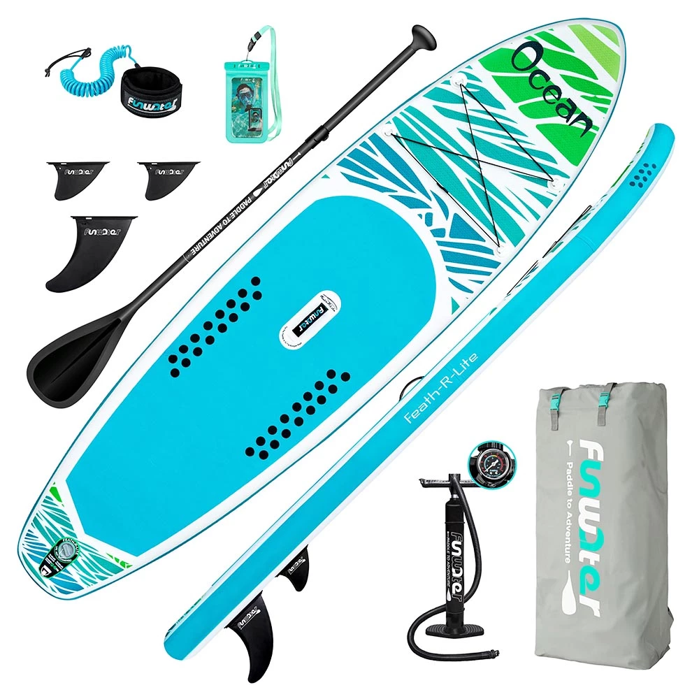 FunWater ADVENTURE-OCEAN Inflatable Stand Up Paddle Board 350x84x15cm With Complete Accessories Waterproof Bag