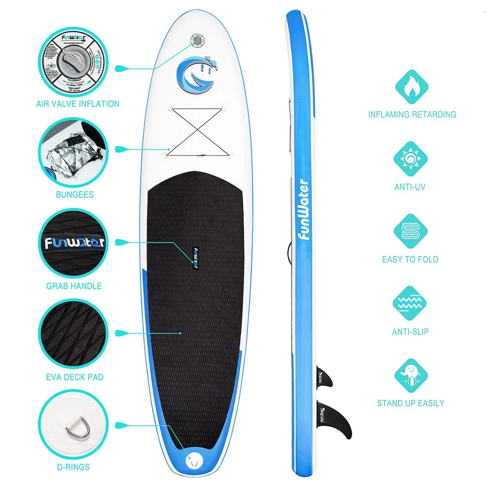 Funwater Smilling Face 335x82x15cm Inflatable Stand Up Paddling Board Adjustable Maximum Load 150kg With Accessor - Image 6