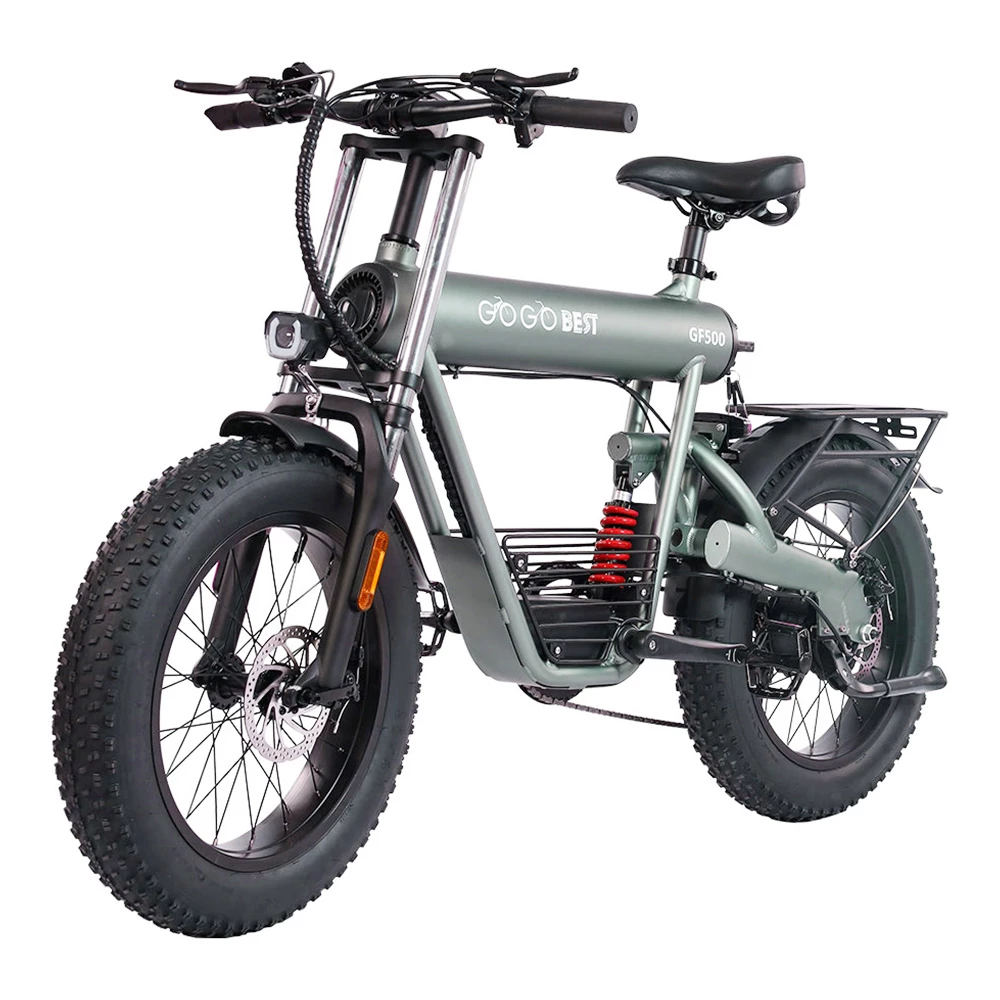 GOGOBEST GF500 Electric Bicycle 20*4.0 Inch Fat Tire 750W Motor 45Km/h Top Speed 48V 20Ah Battery 90-100KM Max Range Shimano 7-Speed Transmission Dual Disc Brake