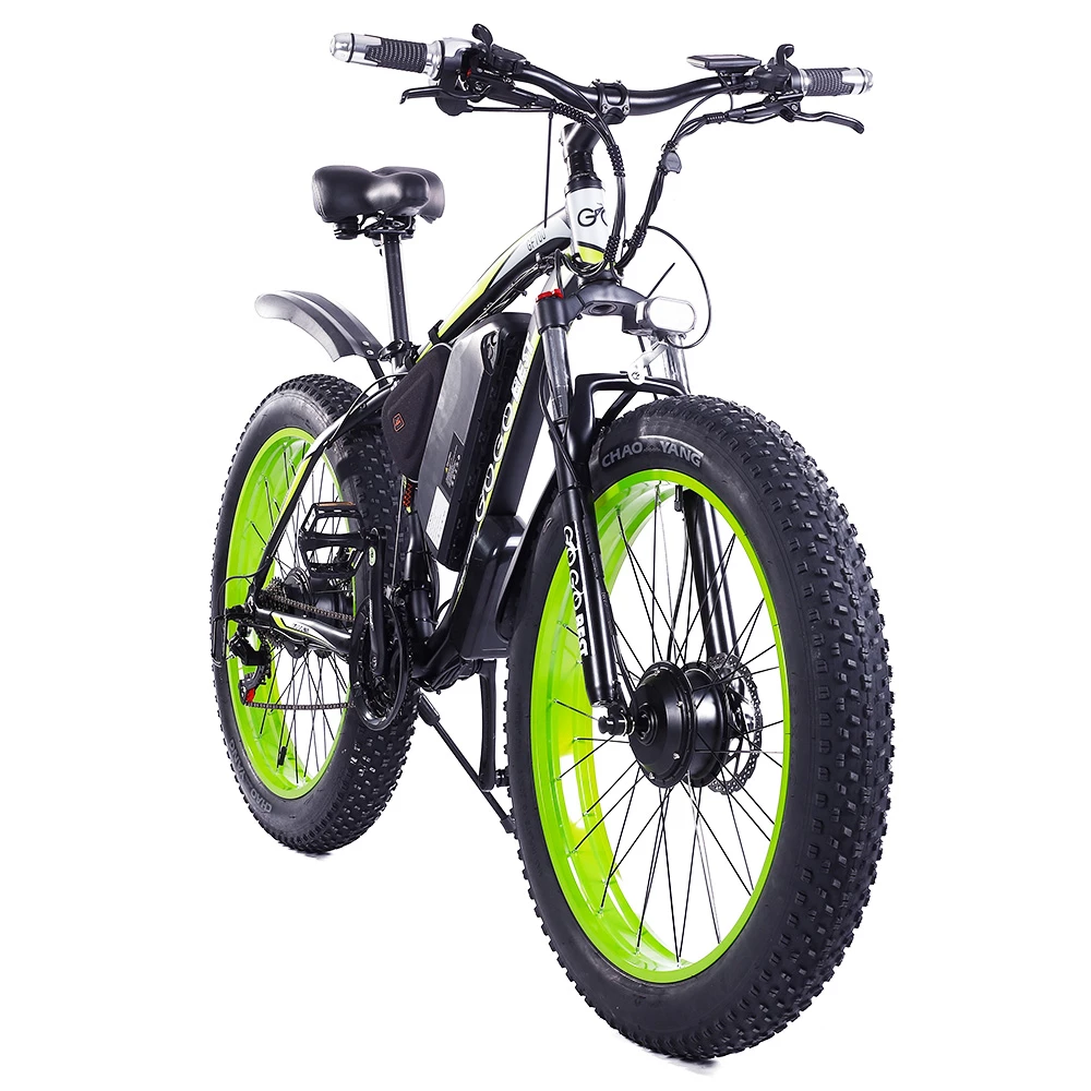 GOGOBEST GF700 26*4.0 Inch Fat Tire Electric Mountain Bike 48V 17.5Ah Battery 2*500W Dual Motor Max Speed 50Km/h 70KM Power-Assisted Range Max Load 200KG IP54 Waterproof Hydraulic Disc Brake MTB Bike 6061 Aluminum Alloy Frame - Black Green 3 GOGOBEST GF700 26*4.0 Inch Fat Tire Electric Mountain Bike 48V 17.5Ah Battery 2*500W Dual Motor Max Speed 50Km/h 70KM Power-Assisted Range Max Load 200KG IP54 Waterproof Hydraulic Disc Brake MTB Bike 6061 Aluminum Alloy Frame - Black Green - Image 3