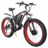 GOGOBEST GF700 26*4.0 Inch Fat Tire Electric Mountain Bike 48V 17.5Ah Battery 2*500W Dual Motor Max Speed 50Km/h 70KM Power-Assisted Range Max Load 200KG IP54 Waterproof Hydraulic Disc Brake MTB Bike 6061 Aluminum Alloy Frame - Black Red