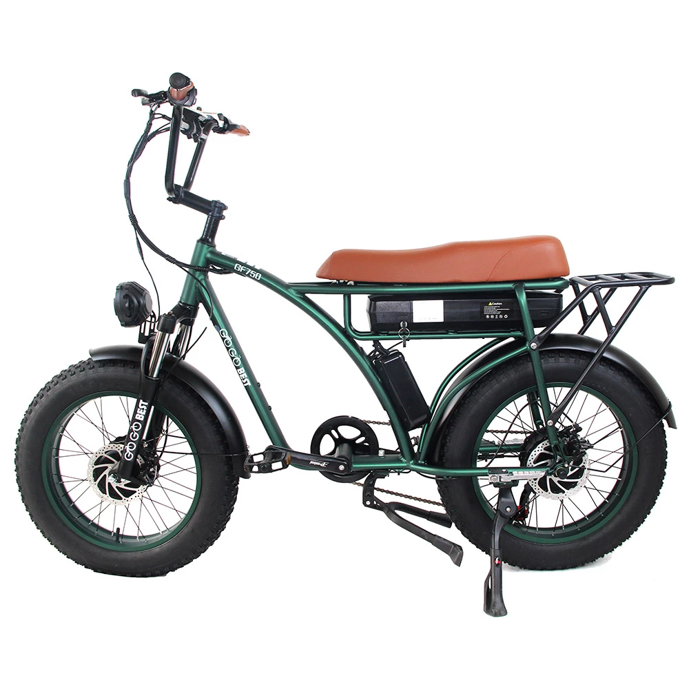 GOGOBEST GF750 Electric Retro Bicycle 20*4.0 Inch Fat Tire 1000W*2 Dual Motors 50Km/h Max Speed 48V 17.5Ah Battery 80KM Range Shimano 7-Speed Gear With USB Phone Charging 200KG Max Load - Army Green 3 GOGOBEST GF750 Electric Retro Bicycle 20*4.0 Inch Fat Tire 1000W*2 Dual Motors 50Km/h Max Speed 48V 17.5Ah Battery 80KM Range Shimano 7-Speed Gear With USB Phone Charging 200KG Max Load - Army Green - Image 3