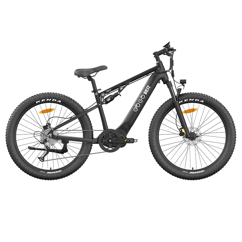 GOGOBEST GM27 Electric Bike 27.5*3.0 Inch Fat Tires 48V 350W Mid Motor 25Km/h Max Speed 10Ah Battery 50KM Max Range Dual Hydraulic Disc Brake - Black 2 GOGOBEST GM27 Electric Bike 27.5*3.0 Inch Fat Tires 48V 350W Mid Motor 25Km/h Max Speed 10Ah Battery 50KM Max Range Dual Hydraulic Disc Brake - Black - Image 2