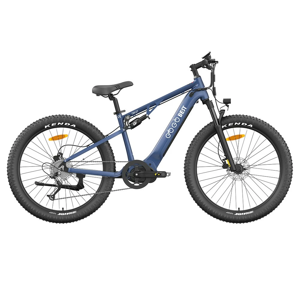 GOGOBEST GM27 Electric Bike 27.5*3.0 Inch Fat Tires 48V 350W Mid Motor 25Km/h Max Speed 10Ah Battery 50KM Max Range Dual Hydraulic Disc Brake - Blue 2 GOGOBEST GM27 Electric Bike 27.5*3.0 Inch Fat Tires 48V 350W Mid Motor 25Km/h Max Speed 10Ah Battery 50KM Max Range Dual Hydraulic Disc Brake - Blue - Image 2