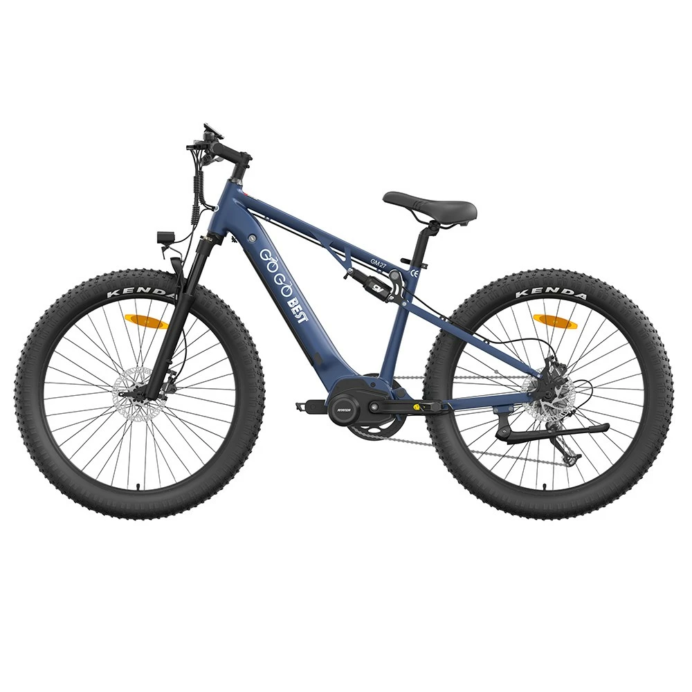 GOGOBEST GM27 Electric Bike 27.5*3.0 Inch Fat Tires 48V 350W Mid Motor 25Km/h Max Speed 10Ah Battery 50KM Max Range Dual Hydraulic Disc Brake - Blue 1 GOGOBEST GM27 Electric Bike 27.5*3.0 Inch Fat Tires 48V 350W Mid Motor 25Km/h Max Speed 10Ah Battery 50KM Max Range Dual Hydraulic Disc Brake - Blue