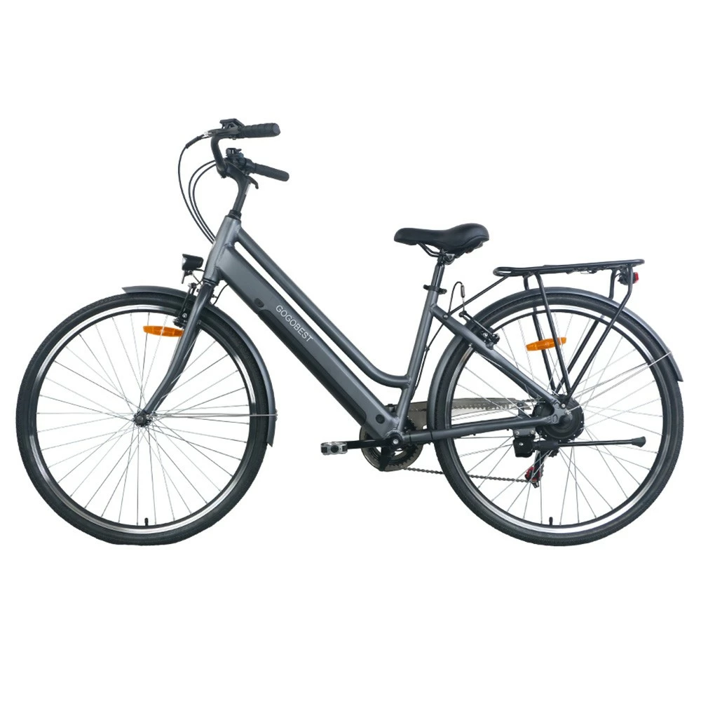 GOGOBEST GM28 Electric Bike 36V 350W Motor 32km/h Max Speed 10.4Ah Battery 60-80km Range Shimano 7 Speed Gear 120kg Load - Grey 3 GOGOBEST GM28 Electric Bike 36V 350W Motor 32km/h Max Speed 10.4Ah Battery 60-80km Range Shimano 7 Speed Gear 120kg Load - Grey - Image 3