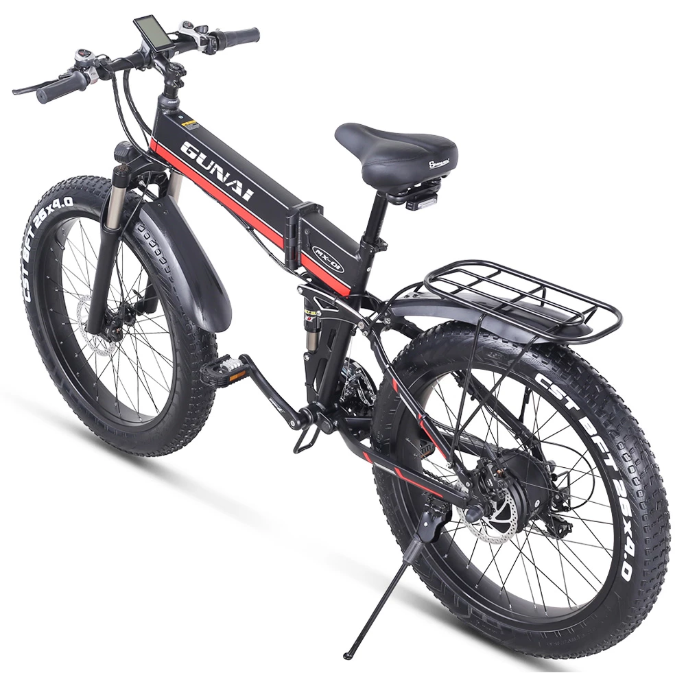 GUNAI MX01 1000W 48V 12.8Ah 26'' Electric Bicycle 40km/h Max Speed 40-50km Mileage Range 150kg Max Load - Red - Image 4