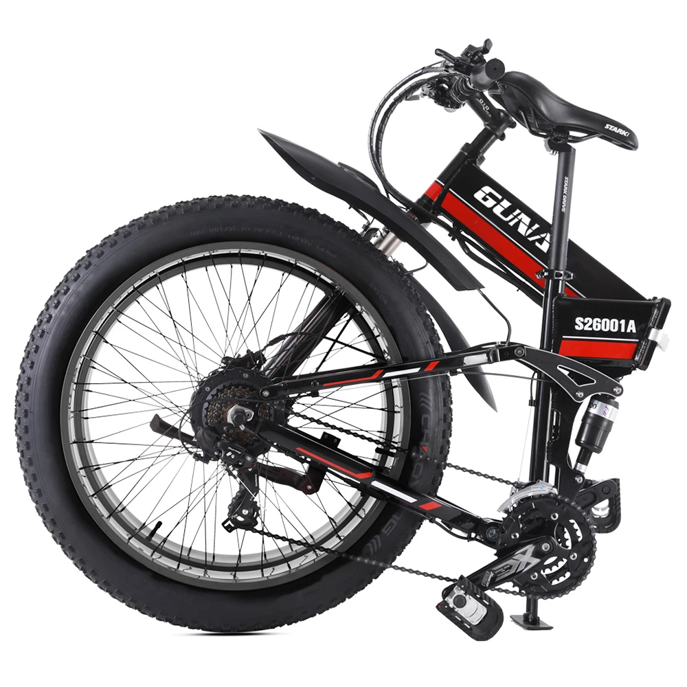 GUNAI MX01 1000W 48V 12.8Ah 26'' Electric Bicycle 40km/h Max Speed 40-50km Mileage Range 150kg Max Load - Red - Image 6
