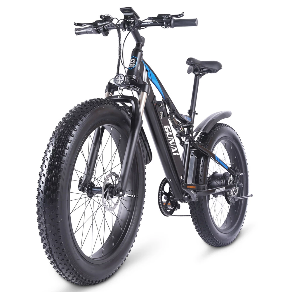 GUNAI MX03 Electric Bicycle 1000W 48V 17Ah Battery 26*4.0 Inch Fat Tires Mountain Bike 40Km/h Max Speed 40-50KM Mileage Range 150KG Max Load Double Dics Brake - Black - Image 2