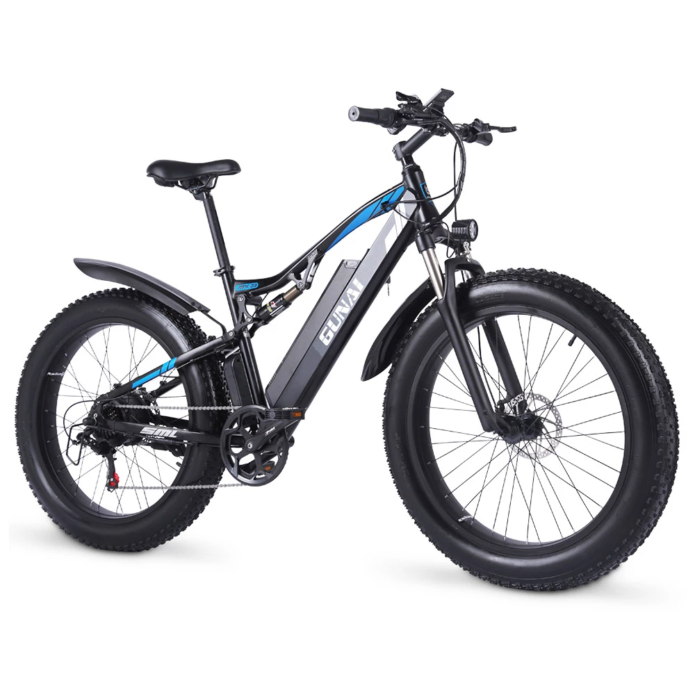 GUNAI MX03 Electric Bicycle 1000W 48V 17Ah Battery 26*4.0 Inch Fat Tires Mountain Bike 40Km/h Max Speed 40-50KM Mileage Range 150KG Max Load Double Dics Brake - Black - Image 6
