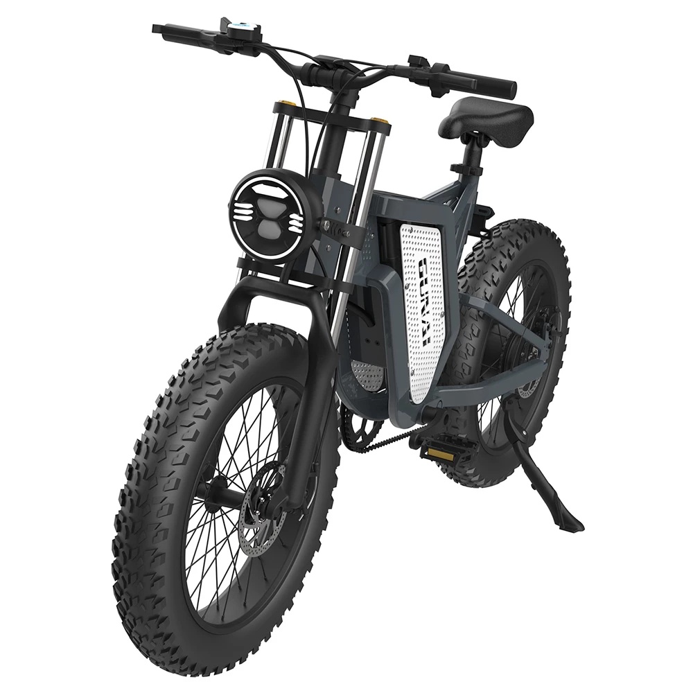 GUNAI MX25 Electric Bicycle 20*4.0 Inch Fat Tires 2000W Brushless Motor 50Km/h Max Speed 48V 25Ah Battery Shimano 7-Speed Double Oil Brakes 75KM Mileage Range 200KG Payload E-Bike - Black - Image 5