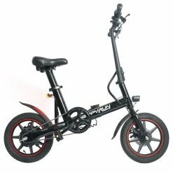 Happyrun HR-X40 Lightweight Electric Bike 350W Motor 36V 6Ah Battery 14'' Road Tires 25km Range 25km/h Max Speed Black