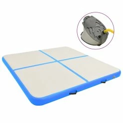 Inflatable Gymnastics Mat With Pump 200x200x20 Cm PVC Blue