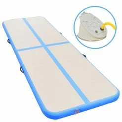 Inflatable Gymnastics Mat With Pump 500x100x10 Cm PVC Blue